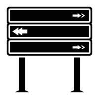 Road Signs and Guidepost Flat Vector Icons Set