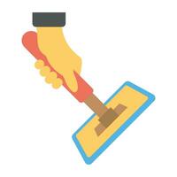 icon of Broom duster being rubbed vector