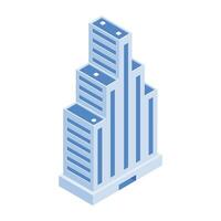 Set of Business Towers Isometric Icons vector