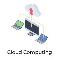 Isometric design of cloud computing ion. vector