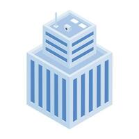 Set of Business Towers Isometric Icons vector