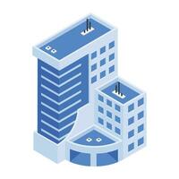 Set of Business Towers Isometric Icons vector