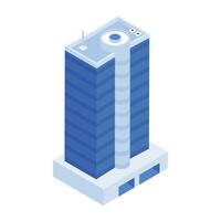 Set of Business Towers Isometric Icons vector