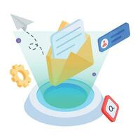 Trendy isometric icon of media storage vector