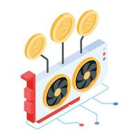 Bitcoin and Cryptocurrency Isometric Illustration vector