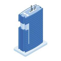 Set of Business Towers Isometric Icons vector