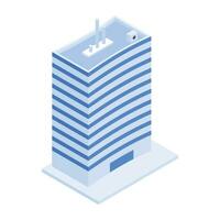 Set of Business Towers Isometric Icons vector