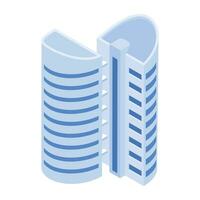 Set of Business Towers Isometric Icons vector