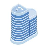 Set of Business Towers Isometric Icons vector