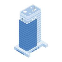 Set of Business Towers Isometric Icons vector