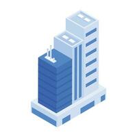 Set of Business Towers Isometric Icons vector