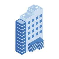 Set of Business Towers Isometric Icons vector