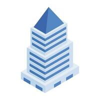 Set of Business Towers Isometric Icons vector