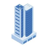 Set of Business Towers Isometric Icons vector