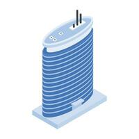 Set of Business Towers Isometric Icons vector