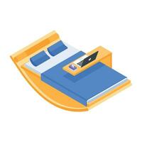 Pack of Bedroom Isometric Icons vector