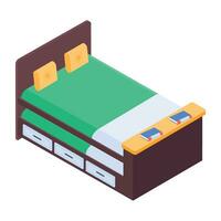 Pack of Bedroom Isometric Icons vector