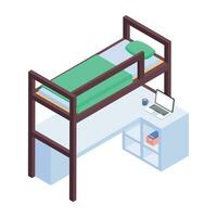 Pack of Bedroom Isometric Icons vector