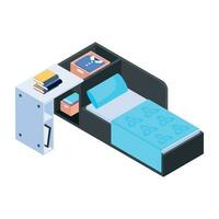 Pack of Bedroom Isometric Icons vector