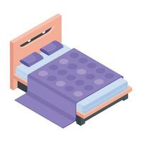 Pack of Bedroom Isometric Icons vector