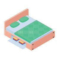 Pack of Bedroom Isometric Icons vector