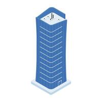 Set of Business Towers Isometric Icons vector