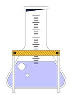 Measuring flax with liquid flat line color isolated vector object. Chemistry. Editable clip art image on white background. Simple outline cartoon spot illustration for web design