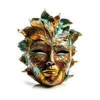 Venetian carnival mask isolated on white background with clipping path photo