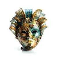 Venetian carnival mask isolated on white background  clipping path included photo