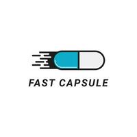 Fast capsule logo design creative idea vector