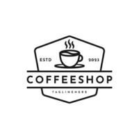 Coffee shop logo design template. Vintage retro coffee logo design idea vector