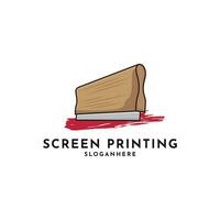 Screen printing logo design creative idea vector