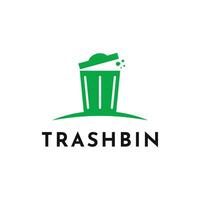 Trash bin simple Logo design template vector