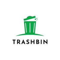 Trash bin simple Logo design template vector