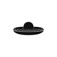 negro mexicano sombrero sombrero logo diseño vector