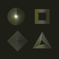 A set of minimalistic linear luxury shapes for web design, posters, clothes, covers. Universal elements and shapes. vector