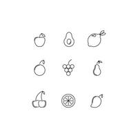 Simple Set of Fruits Related Vector Line Icons. Contains such Icons as Lemon, Orange, Avocado and more