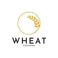 Circle wheat agriculture logo design creative idea vector