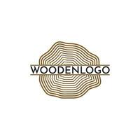 de madera logo diseño creativo idea minimalista vector