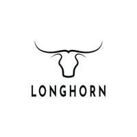 Longhorn Bull Buffalo Cow Head Taurus Logo Design Creative Idea vector