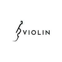 violín logo diseño creativo idea vector