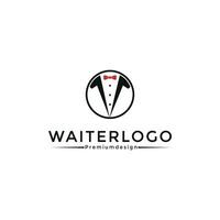 waiter logo design creative idea vector