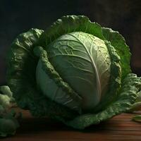 Cabbage on a dark background. The concept of healthy eating. photo