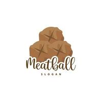 albóndiga logo, vector para comida puesto marca rápido comida sencillo diseño icono, modelo ilustración