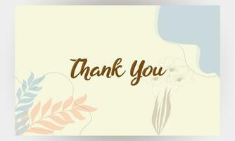 Thank You Appreciation Gratitude Floral Leaves Trendy Typography Vector Background for Greeting Cards, Post Cards, Poster, Flyers, Social