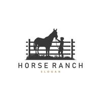 Horse Logo, West Country Farm Ranch Cowboy Logo Design, Simple Illustration Template vector