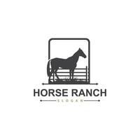 Horse Logo, West Country Farm Ranch Cowboy Logo Design, Simple Illustration Template vector