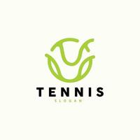 tenis logo diseño, torneo deporte, pelota y raqueta vector sencillo silueta ilustración