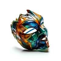 Colorful carnival mask isolated on white background. Clipping path photo