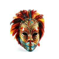 Venetian carnival mask isolated on white background with clipping path photo